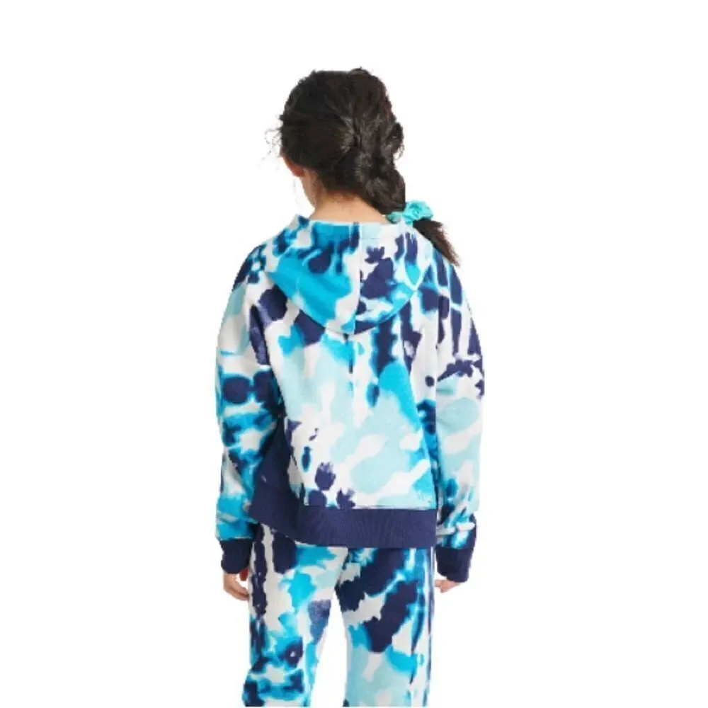 Justice Girls Fleece Tie Dye Long Sleeve Hoodie Shirt Top Size XS 5/6
